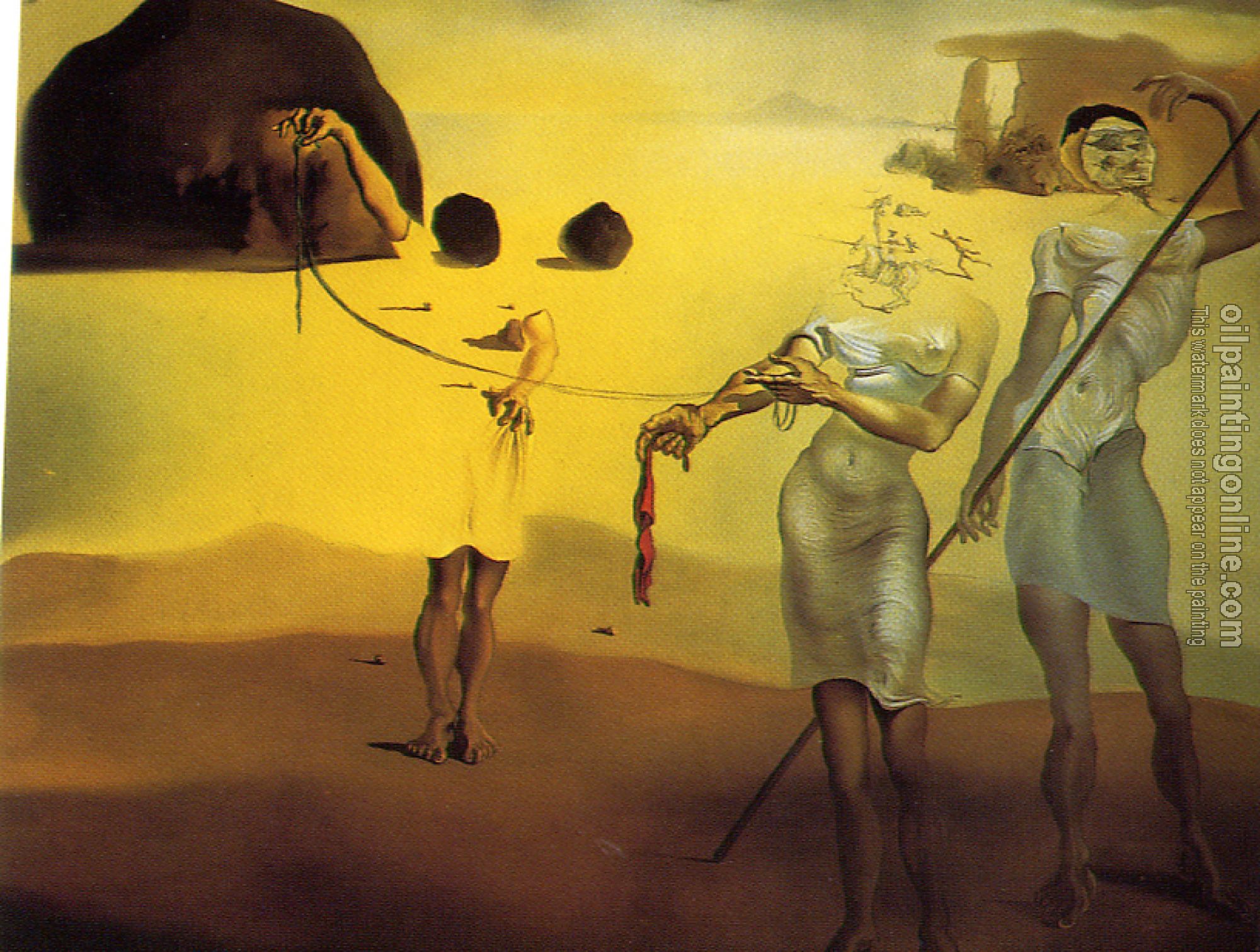 Dali, Salvador - Enchanted Beach with Three Fluid Graces